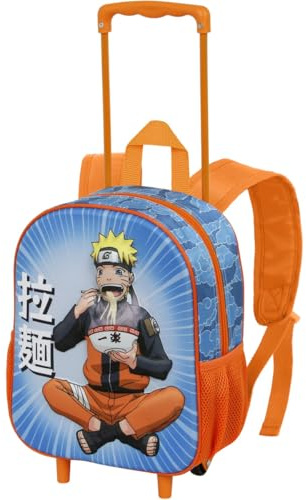Naruto Ramen-Kleiner 3D Rucksack mit Rädern, Blau