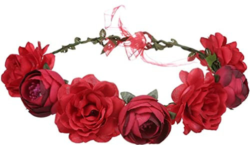 minkissy Blumenstil Hochzeitsstirnband Brautkopfschmuck Haarblumen-accessoire Künstlicher Rosenkopfschmuck Haarkranz für Die Hochzeit