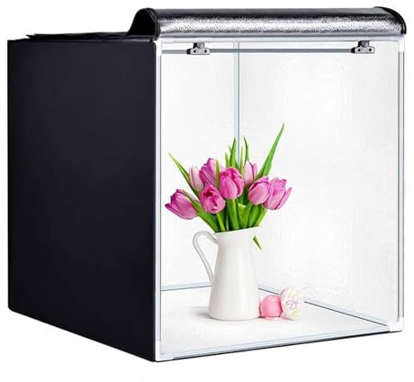 Photo Studio Ljuslåda 40 cm Bärbar Softbox Fotostudio Dimbar skjuttältsats med LED-lampor & 5 färger bakgrunder för små föremål display