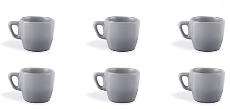 Excelsa Eclipse Set 6 Tazzine da Caffè Grigie, Ceramica Stoneware, Capacità 70 Ml.