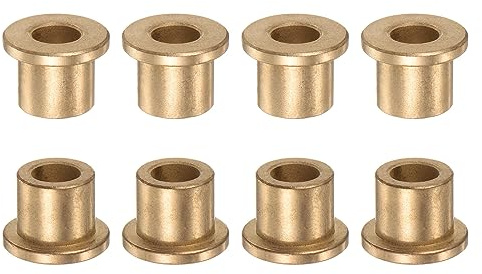 QUARKZMAN 8Stk Flansch Gleitlager Hülse Sinterbronze Buchsen 10x16x16mm | Selbstschmierende Lager mit 22x3mm Flansch Niedrigem Reibungskoeffizienten für Elektromotoren, 3D-Drucker, Maschinenbau