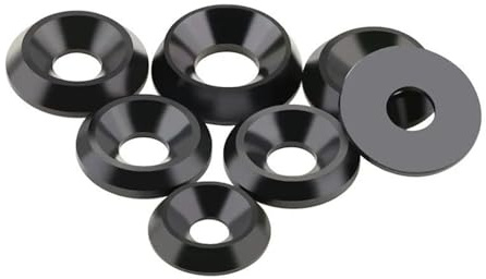 SeroNi 10 Uds M3 M4 M5 M6 M8 M10 arandela avellanada cónica de plástico sólido junta plana cóncava convexa cono cónico aislamiento arandelas gasket (Size : M8x25x5 Cone, Color : 10Pcs)