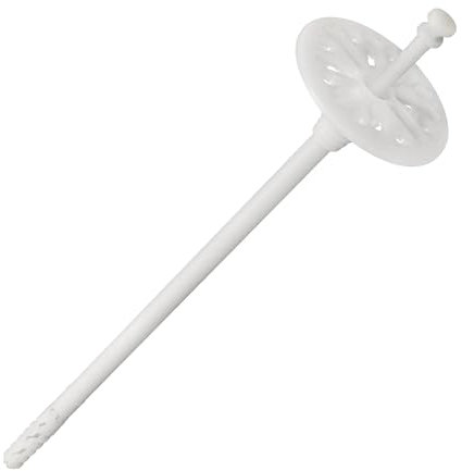 100 Stück Dübel Dämmstoffdübel, Schlagdübel Ø 10 mm Tellerdübel mit Kunststoffnagel aus Kunststoff Schlagdübel Fassadendämmung Thermodübel (10x200mm)