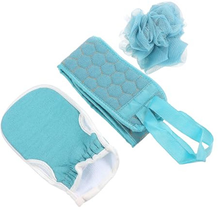 minkissy 3 Sätze 3Tlg Handschuh nach hinten ziehen Schwämme Handschuhe zum Hautpeeling Selbstbräuner-Applikatorhandschuh Badewanne Handtücher Rückenziehendes Handtuch Bad- -Kugel Spa