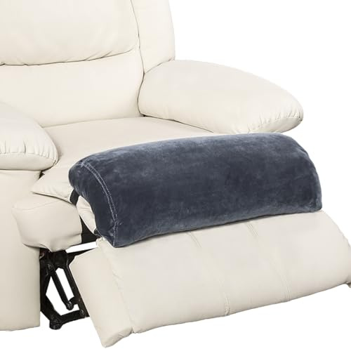 1 MIDDLE ONE Recliner Leg Rest Cushion with Strap, Memory Foam Under Knee Pillow for Back Sleeping and Foot Elevation, Half Moon Bolster Pillow for Chair, Head, Lumbar Support, 23x9x4in (Grey)