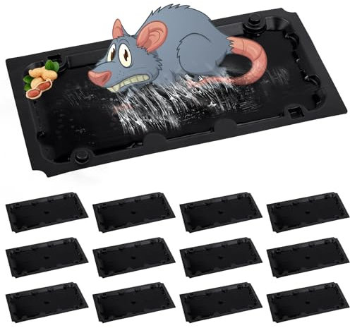Piege a Souris 12 PCS, Tapis De Colle Anti - Souris pour Piège à Souris Plaque Adhésive Imperméable à l'eau, Produit Anti - Souris Efficace, pour Cuisine Chambre Balcon Garage