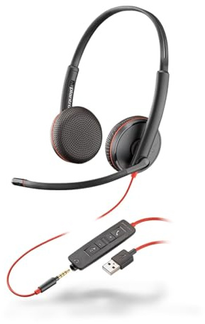 Over-the-head – binaural – Supra-aural – 7,45 fot kabel – brusreducerande mikrofon – brusreducerande poly Blackwire C3225 headset – stereo – minifond (3,5 mm) – Wired – 32 ohm – 20 Hz – On-Ear