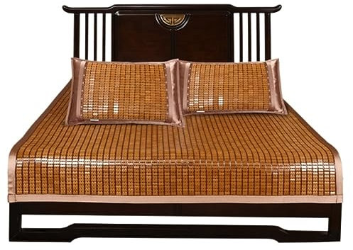 Sommer-Schlafmatte Sommer-Kühl-Isomatte Sommer-Schlafkühlmatratze, Bambusmatte, Faltbar, Glatt, Kühl, Unterlage Für Schlafzimmer, Doppelbett Bambusmatten-Bett Sommerschlafmatte ( Size : 180*195cm )