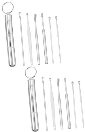 BCOATH 2sätze Teiliges Edelstahl-ohrenschmalz-entferner Ergonomische Ohrlöffel Für Effektive Ohrenreinigung Bequem Und Sicher Für Erwachsene Für Tägliche Anwendung