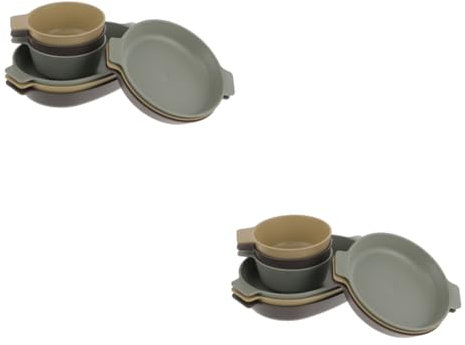 Parliky 2ensembles Set De Vaisselle Plastique Kit De Et Assiettes Réutilisables pour Pique- Camping Et Événements Extérieurs