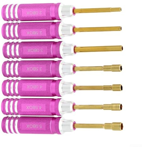 Oniissy 7-Pieces Hexagonal Screwdriver Set Aviation Tools 2-5MM Red Precision Hex Key Socket Kit for RC Models Remote Control Hobby Enthusiasts DIY Projects