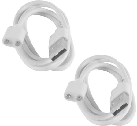 Laroal 2 Pezzi Cavo di Ricarica Magnetico USB per spazzolino Elettrico e dispositivi indossabili, Bianco