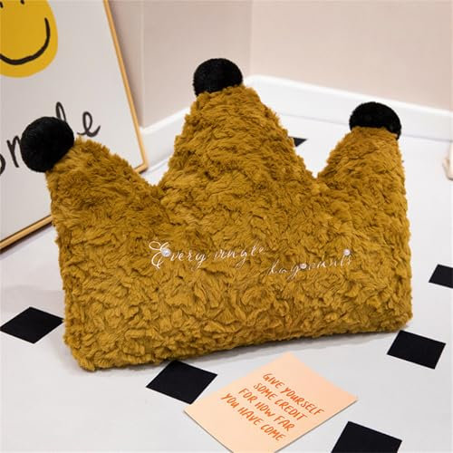Ueiwffzo Kuschel Kissen Wolken, Flauschige Weiche Kuschelkissen Kindekissen Sterne Mond Dekokissen für Kinderzimmer Couch Schlafzimmer Sofa (Krone 40 * 32cm)