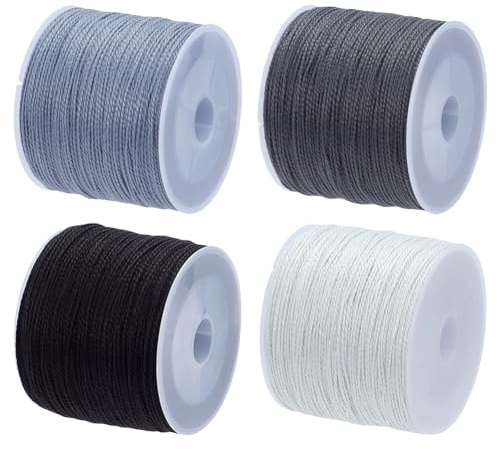 FREEBLOSS 4 Stück Sashiko Garn 110 Meter * 4 Farben Grau | Baumwoll Stickerei Nähgarn Für Japanisches Quilting Und Stick Sashiko Kit Zubehör