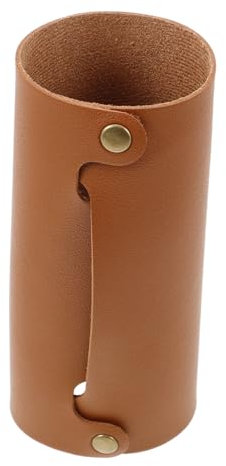 Toddmomy Propane Tank Cover Camping Gas Tank Protector Artificial Leather Protective Sleeve for 250g Cylinder Brown Outdoor Picnic Grill Accessories