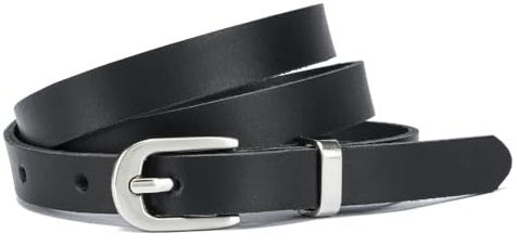 Frentree Ledergürtel Damen, MADE IN GERMANY 1,5 cm schmaler Echtleder Gürtel, für Kleid und Anzughose, 100% Leder