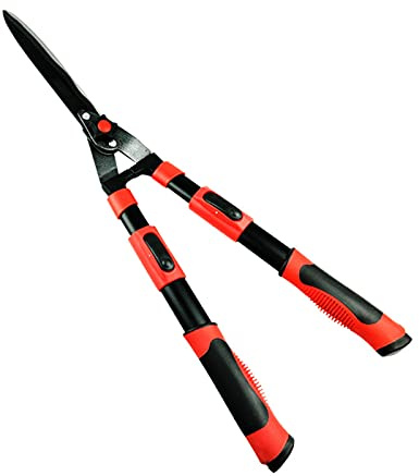 Garden Hedge Shears Gardening Tools Clippers 27 Inches Manual with Wavy Carbon Steel Blade for Trimming Boxwoods