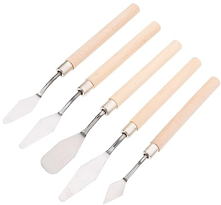 Angoily 5Pcs Art Painting Spatulas Lightweight Pigment Scrapers for Easy Mixing and Stirring Essential Tools for Artists and Painters