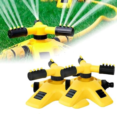 2025 Upgraded 360° Adjustable Garden Sprinkler – Multi-Pattern Lawn & Yard Water Spray for Plant Irrigation, Kids Play, Pets Cooling | Durable Rotation with Customisable Range | UK Outdoor Use (2)