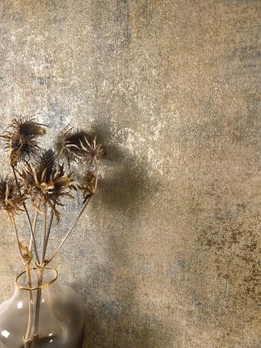 Newroom Tapete Gold Vinyl Betonoptik - Industrial Glamour Metallic Glanz für Wohnzimmer Schlafzimmer