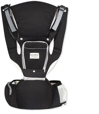 SONARIN 3 en 1 Ligera Mochila Portabebés con Asiento de Cadera,Transpirable Multifuncional Porta Bebé Portador de Bebé con Capucha Desmontable,Multiposición para Recién Nacidos(Negro)