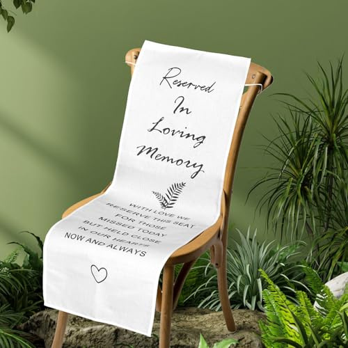 Cartello Commemorativo per Matrimonio, 127x33 cm Cartello Lino con Posti Riservati Striscione per Riservare un Posto a Qualcuno in Paradiso Come Decorazione e Ricordo