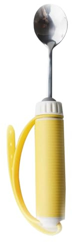 Ensemble D'ustensiles Adaptatifs Avec Poignée Antidérapante Et Sangle Réglable En Silicone Rotatif À 360° Pour Personnes, Handicapées Aide À Manger Avec Cuillère Et Fourchette En Acier Inoxydable
