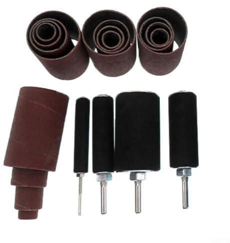 20 Piece Sanding Drum Kit for Drill Press or Hand Drill Compatible Rotary Tools Includes Rubber Drums and Abrasive Sleeves in 80 and 120 Grit Plus Case