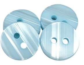 BOTIBOTON 50 boutons de couture bleu clair effet nacré, 12 mm – Boutons réversibles à deux trous pour robes, chemises, vestes et loisirs créatifs, en polyester certifié OEKO-TEX®, fabriqués en Espagne