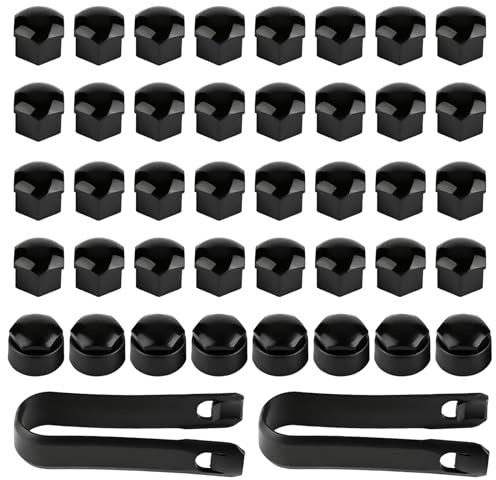 40PCS 17mm Wheel Nut Covers Set with Removal Tools, 32 Standard Caps + 8 Locking Caps, Hex Wheel Bolt Covers Hub Protectors, Anti-Rust & Dustproof Durable Wheel Nut Caps for Most Vehicle Models