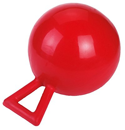 Kerbl Palla da gioco per cavalli, giocattolo per cavalli, palla da gioco a forma di animale, rossa, PVC, Ø25 cm, cavalli, con valvola, resistente