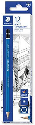 Staedtler 100-4B Mars Lumograph Bleistift, 100 Härtegrad, 4B, 12 Stück im Kartonetui