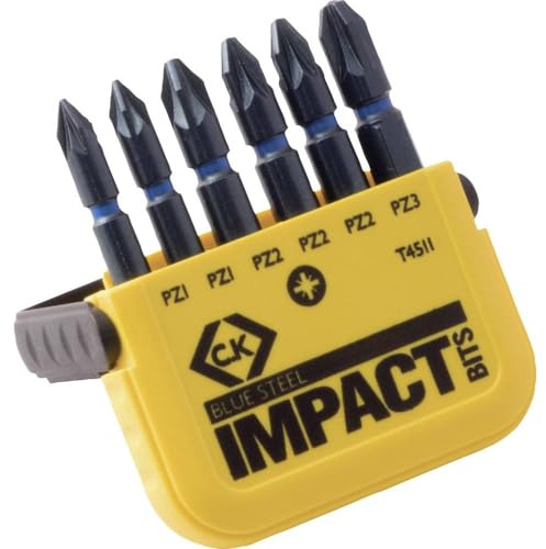 C.K T4511 Set di inserti “Blue Steel” per avvitatore a impulsi - 6 pezzi (PZ), 50mm