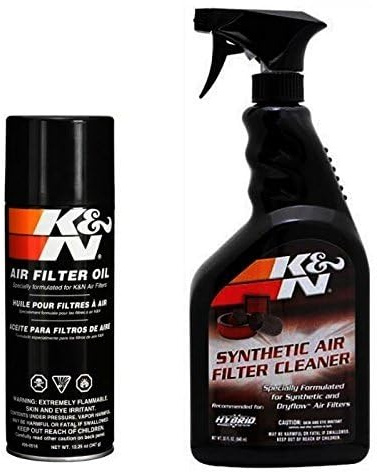 K&N Air Filter Large Size Service Kit Cleaner and Red Oil Plus 2 Stickers Included