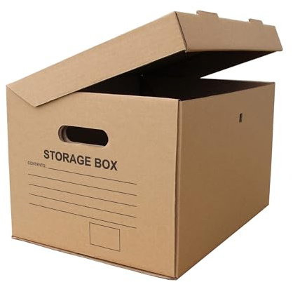 W E Roberts (Corrugated) Ltd A4 Cardboard Archive Filing Storage Boxes - 15 x 12 x 9/390mm (L) x 304mm (W) x 238mm (H) (Pack of 5)