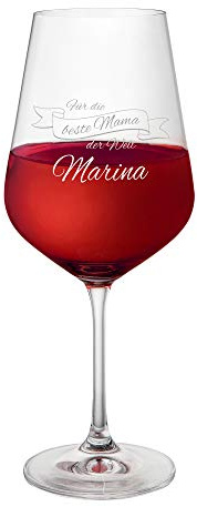 Copa de vino tinto con grabado en alemán Weltbeste Mama, personalizable – Regalo para madres, día de la madre, cumpleaños
