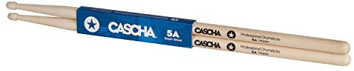 CASCHA Professional Schlagzeugsticks 5A robuste Ahorn Sticks I Trommelstöcke Holz I Profi Schlagzeug Zubehör I Drumsticks Maple I Schlagzeugstöcke I Trommelsticks Holzkopf Modell 1 Paar (2 Stück)