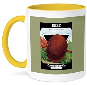 3dRose Beet Early Blood Turnip Seed Packet from Card Seed Company 15oz Two-Tone Yellow Mug