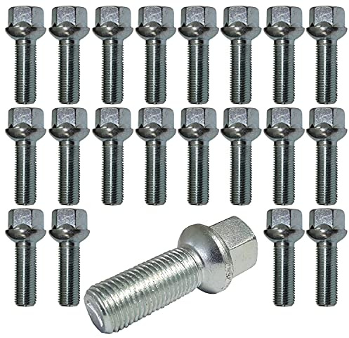 20 Radschrauben Radbolzen Kugelbund M14x1,5 47mm kompatibel mit Audi Mercedes-Benz Seat