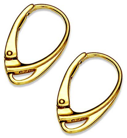 DIY925 1 Paar Damen Brisuren Ohrhänger 18mm 925 Sterling Silber 24K vergoldet Klapp- Ohrringe in Juweliers- Qualität