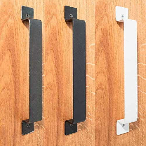 Natural Goods Berlin 1x Türgriff FLAT Schiebetür Handgriff Barn Door Hardware, Metall, pulverbeschichtet, Scheunentor, Küchentür, Raumtrenner (Modell FLAT, Schwarz)