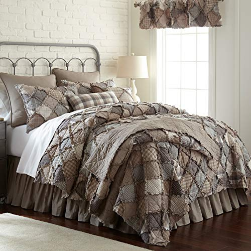Donna Sharp Twin Quilt - 1 Piece - Smoky Mountain Cotton Contemporary Quilt Set with Twin Quilt