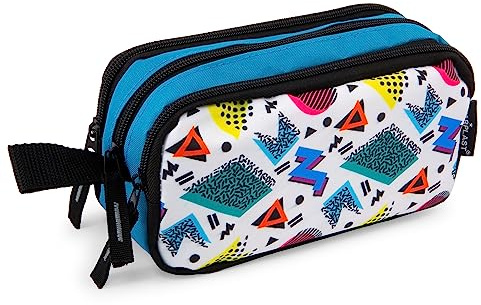 Starplast Estuche Escolar Porta Todo, 3 Cremalleras, 3 Compartimentos, Gran Capacidad, Multiuso, para Uso Escolar, Trabajo, Universidad - Figuras