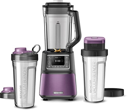 SENCOR 7874RD SBU 7873VT, Automatischer Vakuum-Super-Mixer, 1500 Watt, Smoothie, 8 Titan-Klingen, 7 Programme, Lila, Kunststoff