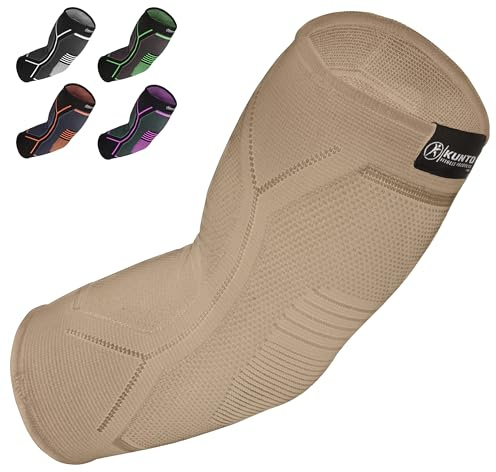 KUNTO FITNESS PRODUCTS Elbow Brace Compression Support Sleeve (Shipped From USA) for Tendonitis, Tennis Elbow, Golf Elbow Treatment - Reduce Joint Pain During Any Activity!