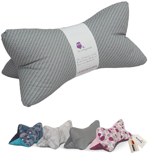 Leseknochen Nackenkissen Handmade in D, waschbar (Dezent Grau)