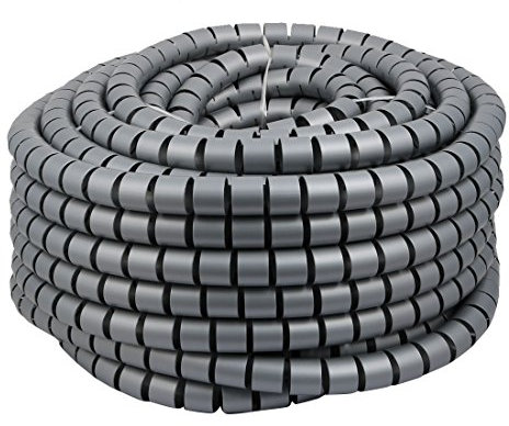 Aexit Avvolgicavo flessibile a spirale per cavi, cavo grigio, lunghezza 30 mm, lunghezza x 30 metri, con clip (19f3835f635774f7b143acb7824dafff)