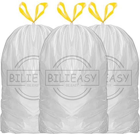 Bilieasy Bolsas de basura de 50 l, 64 x 71 cm, 30 bolsas de basura para oficina, cocina, dormitorio