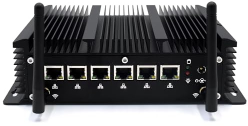 WEIDIAN Firewall PC, Firewall Micro Appliance 2.5G, Lüfterloser PC 6 RJ45 2.5GbE Port, Industrie Appliance Core i3-8140U, HD, USB3.0, WiFi, SIM Slot, Compatible with OPNsense etc(8GB RAM 128GB SSD)
