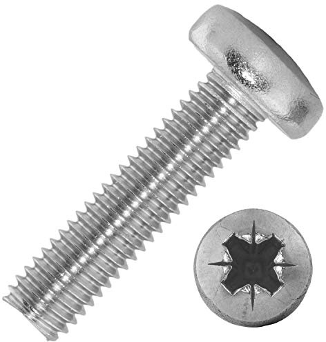 Linsenschrauben mit Kreuzschlitz (Z) M6x12 mm aus Edelstahl A2 (10 Stück) | DIN 7985 - Rundkopfschrauben - Linsenkopfschrauben - Schrauben von MESAROS®